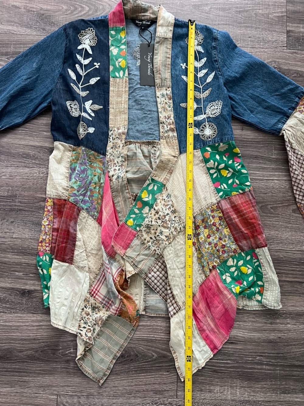 Flash Sale! NWT Young Threads Mixed Media Open Front Kimono/Jacket - Size S - Picture 14 of 15